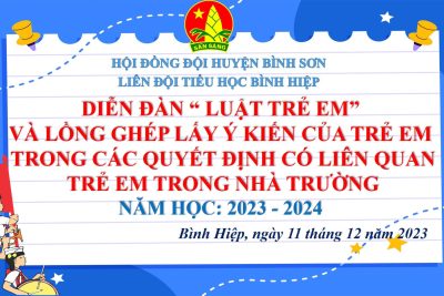 TỔ CHỨC DIỄN ĐÀN “LUẬT TRẺ EM” VÀ LỒNG GHÉP LẤY Ý KIẾN CỦA TRẺ EM