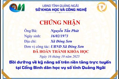 TRƯỜNG TIỂU HỌC BÌNH HIỆP THAM GIA BỒI DƯỠNG KỸ NĂNG SỐ TRÊN NỀN TẢNG “BÌNH DÂN HỌC VỤ SỐ” TỈNH QUẢNG NGÃI TRƯỜNG TIỂU HỌC BÌNH HIỆP THAM GIA BỒI DƯỠNG KỸ NĂNG SỐ TRÊN NỀN TẢNG “BÌNH DÂN HỌC VỤ SỐ” TỈNH QUẢNG NGÃI